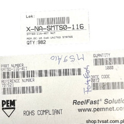 SMTS0-116-4ET NUT L=0.125in E=0.219in Thr=0.116 NUT PEM