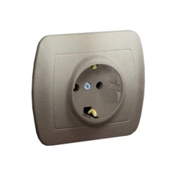 Simon Akord Gniazdo pojedyncze z/u typu Schuko satynowy AGSZ1E/29