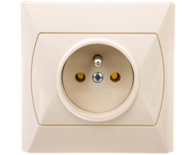 AKCENT Gniazdo pojedyncze z/u beżowe GP-1AZ/01