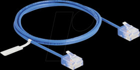 80796 RJ45 Network Cable Cat.6 UTP Ultra Slim 1 m blue with short plug