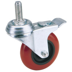 Draper 65516 75mm Dia. Swivel Bolt Fixing Wheel w Brake - S.w.l. 70kg