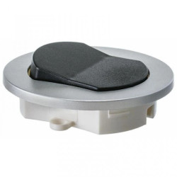 Włącznik meblowy srebrny wpuszczany fi65 230V 2,5A z kablem 2m 2x0,75mm2 (srebrno czany)