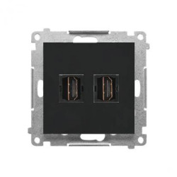 Simon 55 Gniazdo HDMI podwójne (moduł) Czarny mat TGHDMI2.01/149