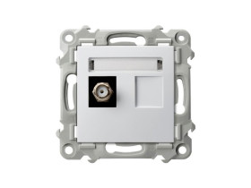 SZAFIR Gniazdo antenowe typu F pojedyncze biały GPA-1ZF/m/00 OSPEL