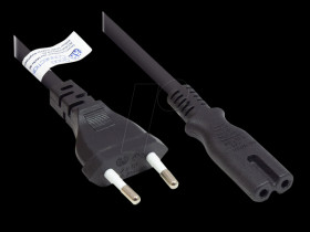 P0370-S100 Euro plug type C to C7 , black, 0.75 mm², 10 m