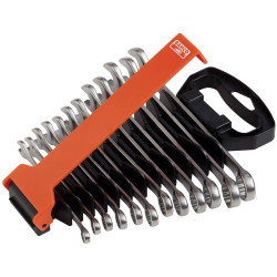 Bahco 111M/SH12 Chrome Polished Combination Spanner Set, 12 Piece