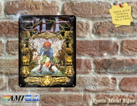 ELF - Rare Amiga Video Game Artwork on Rustic - Metal Sign