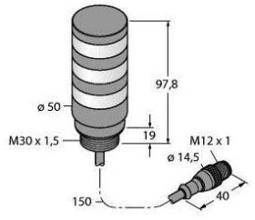 Kolumna sygnalizacyjna Turck TL50BLGYRQP 3019288 1 szt.