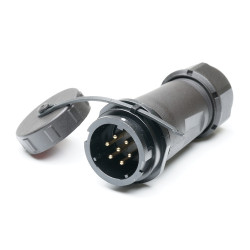 Przemysłowe złącze okrągłe 7-pinowe SY21 Mocowanie kablowe liniowe Gniazdo RS PRO Męski IP67 SY21