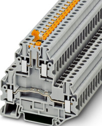 Knife disconnect terminal, screw connection, 0.14-6.0 mm², 4 pole, 20 A, 6 kV, gray, 3044775