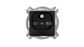 Icon Mechanizm Gniazda Abonenckiego Rtv-Sat Końcowego 1,5Db Czarny Mat 12Igs