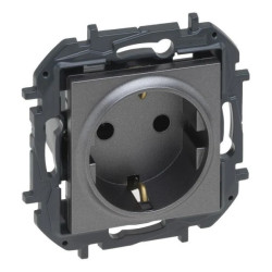 Niloe Step Gniazdo 2p+z shuko, zaciski śrubowe, bez przesłony - kolor stalowy 863421B