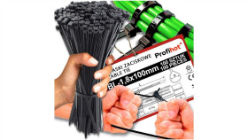 Opaska Kablowa Zaciskowa Czarna Uv 1,8X100 100 Szt