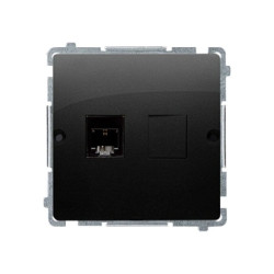 Simon Basic Gniazdo telefoniczne RJ11 (moduł). Montaż gniazda na wkręty do puszki czarny BMTF1.02/49