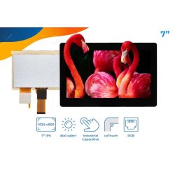 RVT70HSTNWC00 - wyświetlacz LCD IPS 7&quot; 1024x600 z panelem dotykowym (RGB)