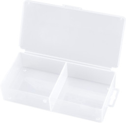Box, with 2 compartments, transparent, (L x W x D) 191 x 92 x 37 mm, BYB-7-30L0042