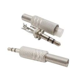 Jack3,5 stereo wtyk na przewód metalowy JC307