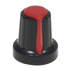 Gałka do potencjometru - oś 6mm - wys. 17mm - znacznik czerwony