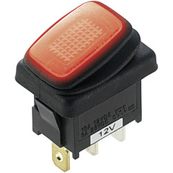 TruComponents 751599 Rocker switch,Off/On,SPST,Illuminated,Quick Connect