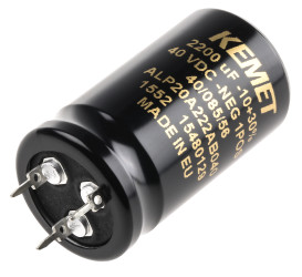 Kondensator 2200μF 40V dc Montaż na płytce drukowanej KEMET 25 x 45mm