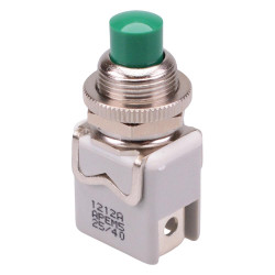 1212A3 APEM On-(Off) Green Momentary Push Button Switch SPST-NC 8A