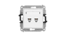 Icon Mechanizm Gniazda Telefonicznego Podwójnego 2Xrj11, 4-Stykowy,...