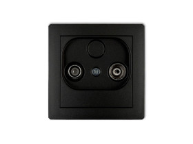 DECO Gniazdo antenowe RTV przelotowe 9dB czarny mat 12DG9P KARLIK