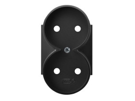 ARIA Pokrywa gniazda podwójnego do ramki czarny metalik PGP-2UR/33 OSPEL