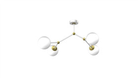 Lampa Sufitowa Joy White / Gold 4Xe14 Mlp7465 Milagro