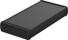 Aluminum enclosure, (L x W x H) 200 x 106 x 32 mm, black, IP65, 84100200.MT4