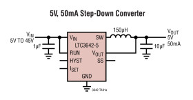 High Efficiency, High Voltage 50mA Synchronous Step-Down Converter