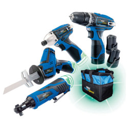 Draper 52023 Storm Force 10.8V Drill 4 Pack &#x2B;3 Batteries and Bag - Ultimate Deal