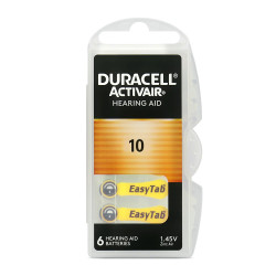 6 x baterie do aparatów słuchowych Duracell ActivAir 10