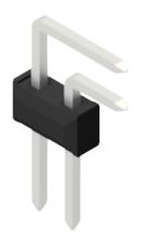 Pin header, 2 pole, pitch 2.54 mm, angled, black, 10056270