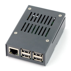 Obudowa Raspberry Pi model 3B+/3B/2B - metalowa szara