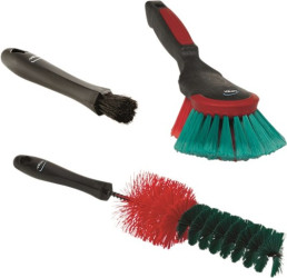 Szczotka ręczna, dł. włosia: 40mm, Miękki, Czarny, czerwony, Poliester, zastosowanie: Uniwersalny środek czyszczący