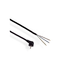 Kabel zasil. siec. 3m 3x1,5mm Cz Czarny, kątowy z uziem.ELGOTECH
