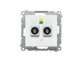 SIMON 55 Gniazdo ekwipotencjalne podwójne biały mat TGEK2.01/111 KONTAKT SIMON