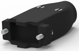 D-Sub connector housing, size: 1 (DE), straight 180°, cable Ø 4.7 to 8.13 mm, ABS, black, 5748678-1