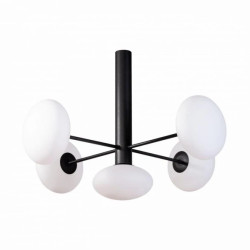 Nowoczesna lampa sufitowa z rodziny OMI, kolor czarny, białe klosze do salonu - 1198 Zuma Line