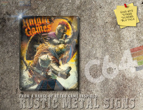 Rustic Commodore 64 Game Knight Games Box Artwork Metal Sign [633]