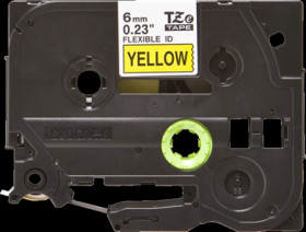 Labelling tape cartridge, 6 mm, tape yellow, font black, 8 m, TZE-FX611