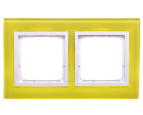 Simon 54 Nature Ramka podwójna szkło LIMONKOWY SORBET DRN2/90