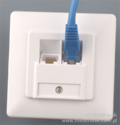 Gniazdo podtynkowe podwójne RJ45 UTP kat.5e montaż LSA