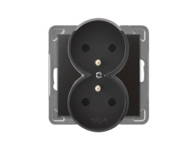 IMPRESJA Gniazdo podwójne z uziemieniem moduł bez ramki antracyt GP-2YRAZ/m/50 OSPEL