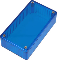PC enclosure, (L x W x H) 112 x 62 x 31 mm, blue/transparent, IP54, 1591BTBU