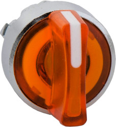 Toggle switch, illuminable, groping, waistband round, orange, front ring silver, 3 x 45°, mounting Ø 22 mm, ZB4BK1853
