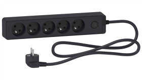 Odace Przedłużacz 5 Gniazdowy Z Łącznikiem 1,5M Antracyt St9351b
