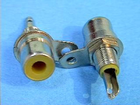 Gniazdo RCA CINCH montażowe niklowane