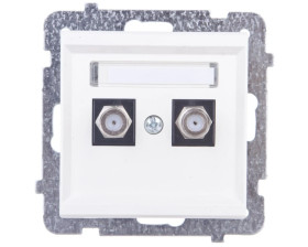 SONATA Gniazdo antenowe podwójne typu F ecru GPA-2RF/m/27